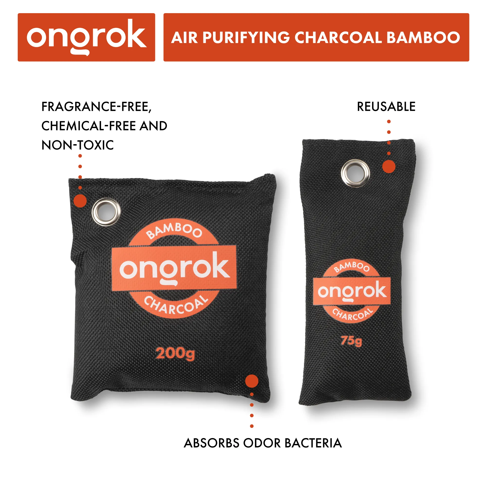 Air Purifying Charcoal Bamboo Bags | 2 Sizes
